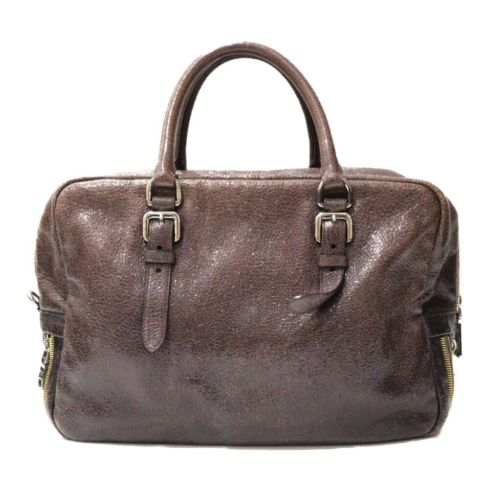 Prada SFU MIRTILLO Leather Bag Glitter Boston - Picture 3 of 7